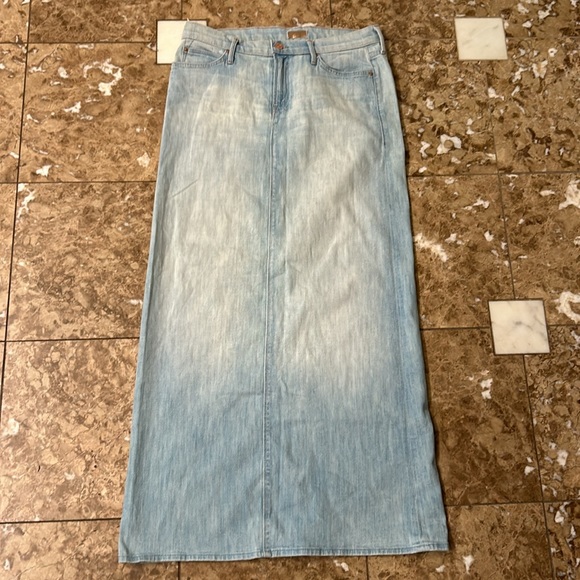 MOTHER DENIM THE STRAIGHT A MAXI SKIRT in HUMMINGBIRD sz 28 - Picture 9 of 13